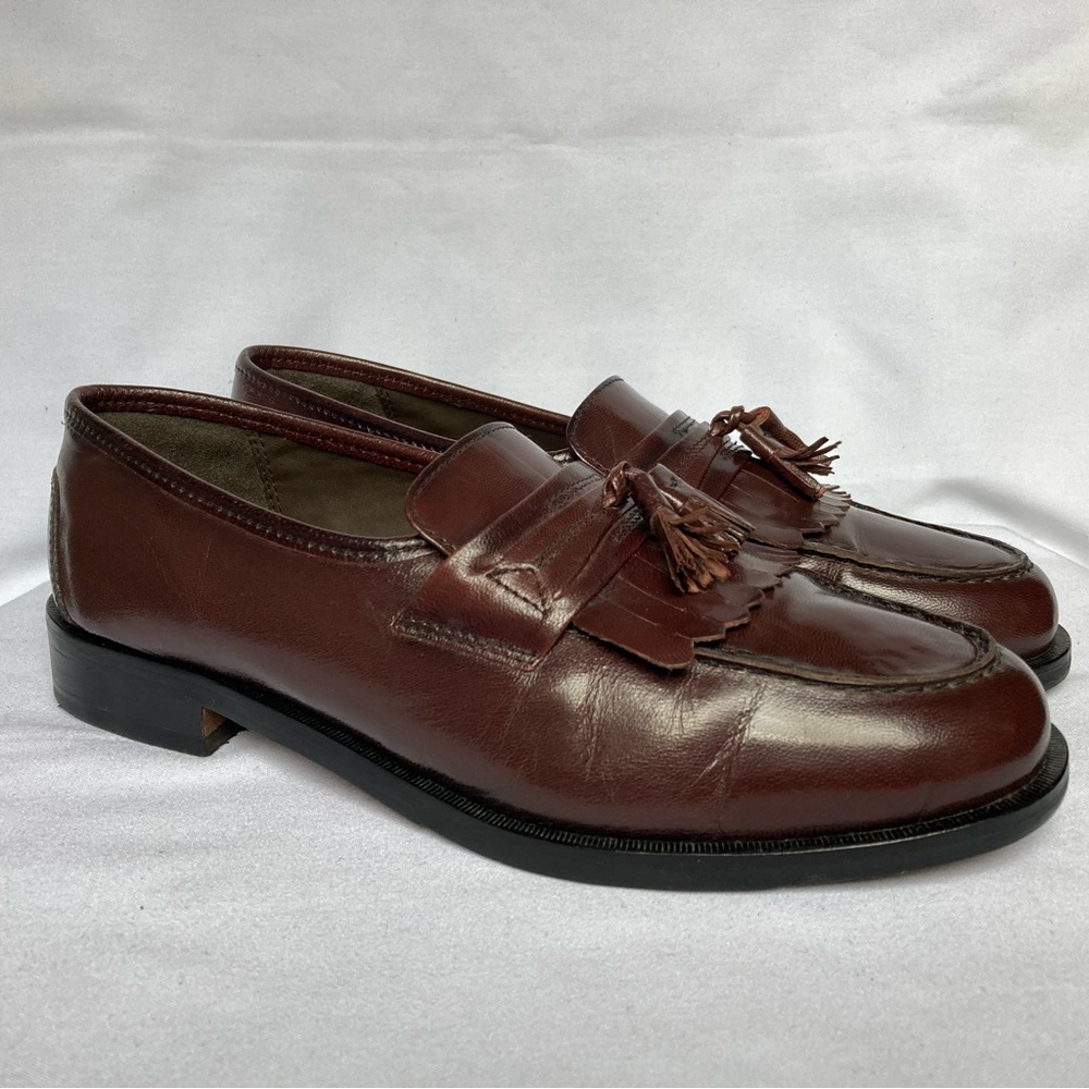 Nunn Bush Dress Flex Tassel Loafers Slip on Brown Leather - Picture 1 of 10